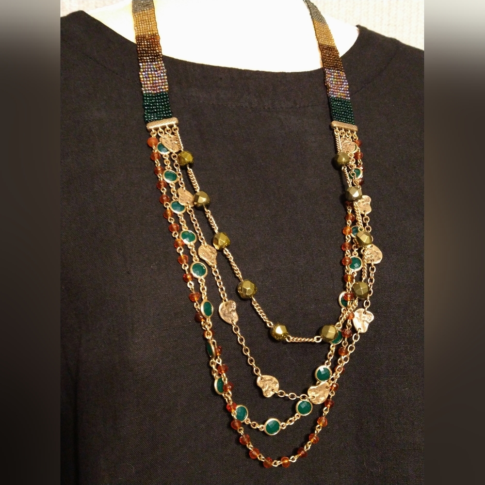 Multi Color Beaded Necklace - Picture 3 of 7